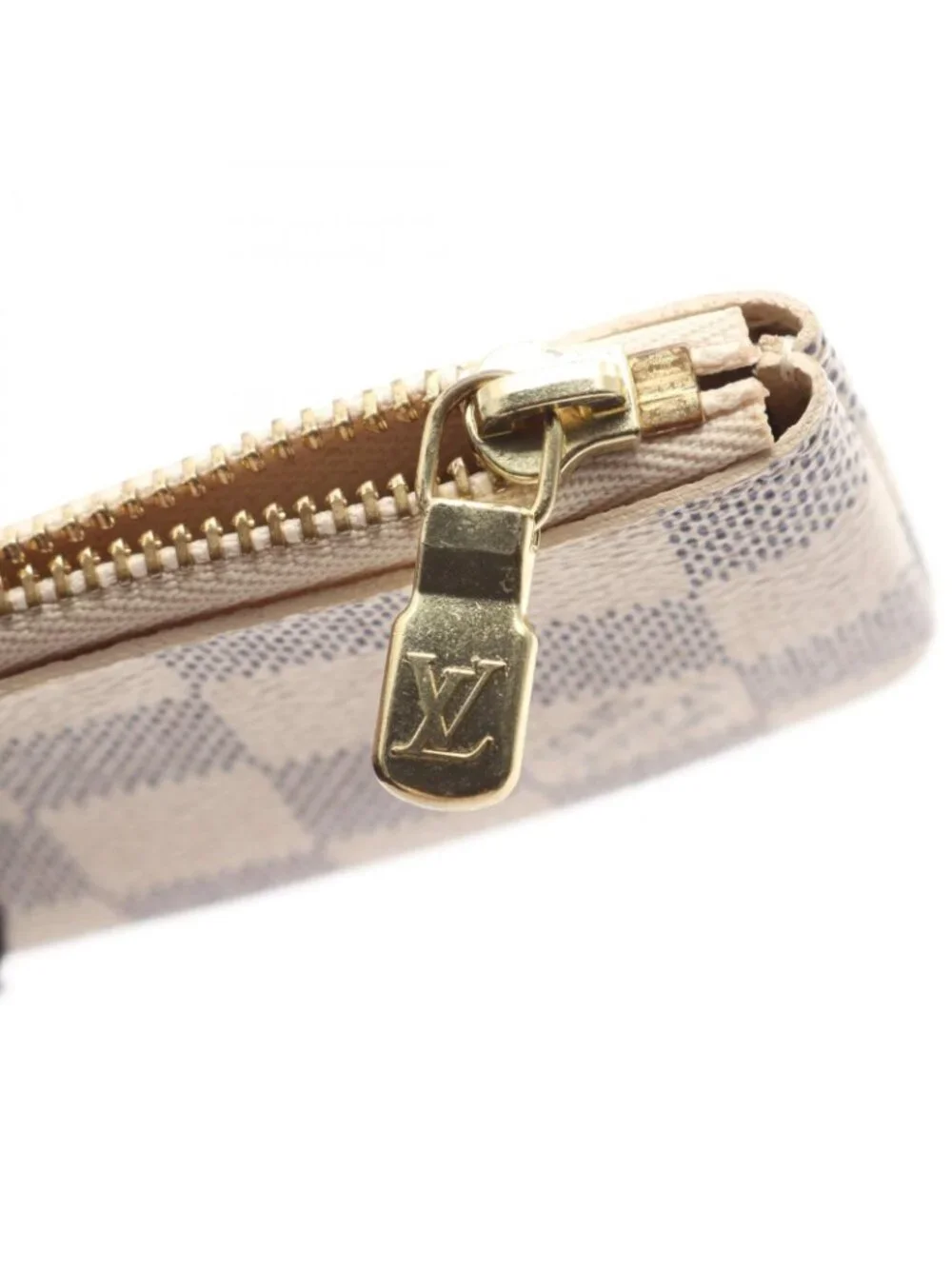 Louis Vuitton Coin Purse Pochette Cles Damier Azur Key Ring Included